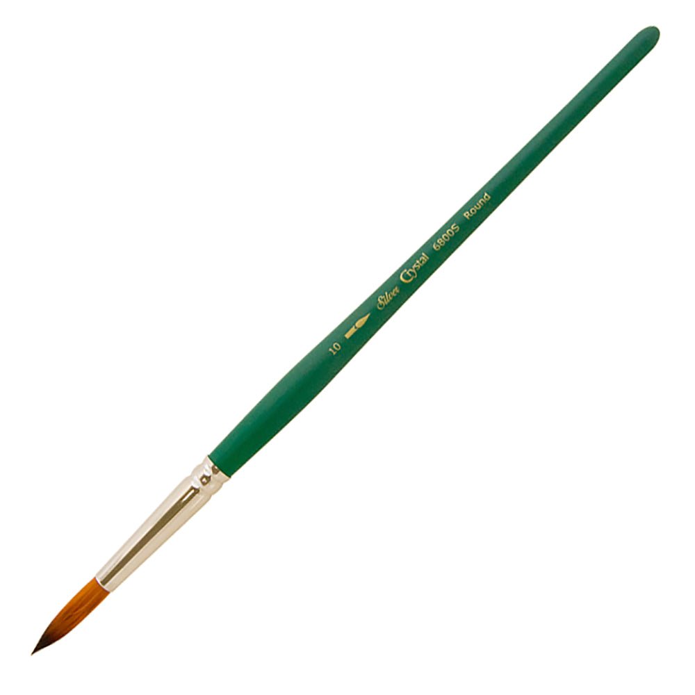 SilverBrush™ Crystal™ Brush Round Size 10 - Crystal Golden Taklon Paint Brush for Water - Based Media - Honey Bee Stamps