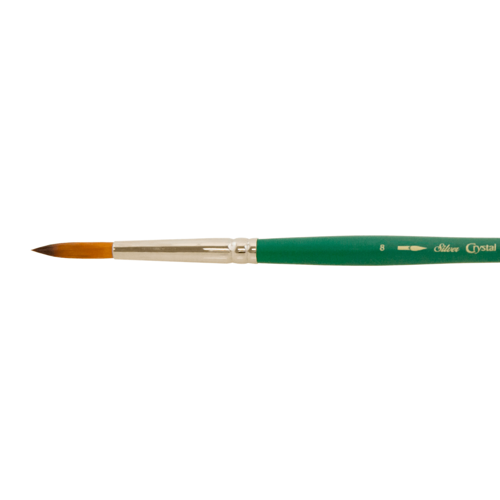 SilverBrush™ Crystal™ Brush Round Size 8 - Crystal Golden Taklon Paint Brush for Water - Based Media - Honey Bee Stamps