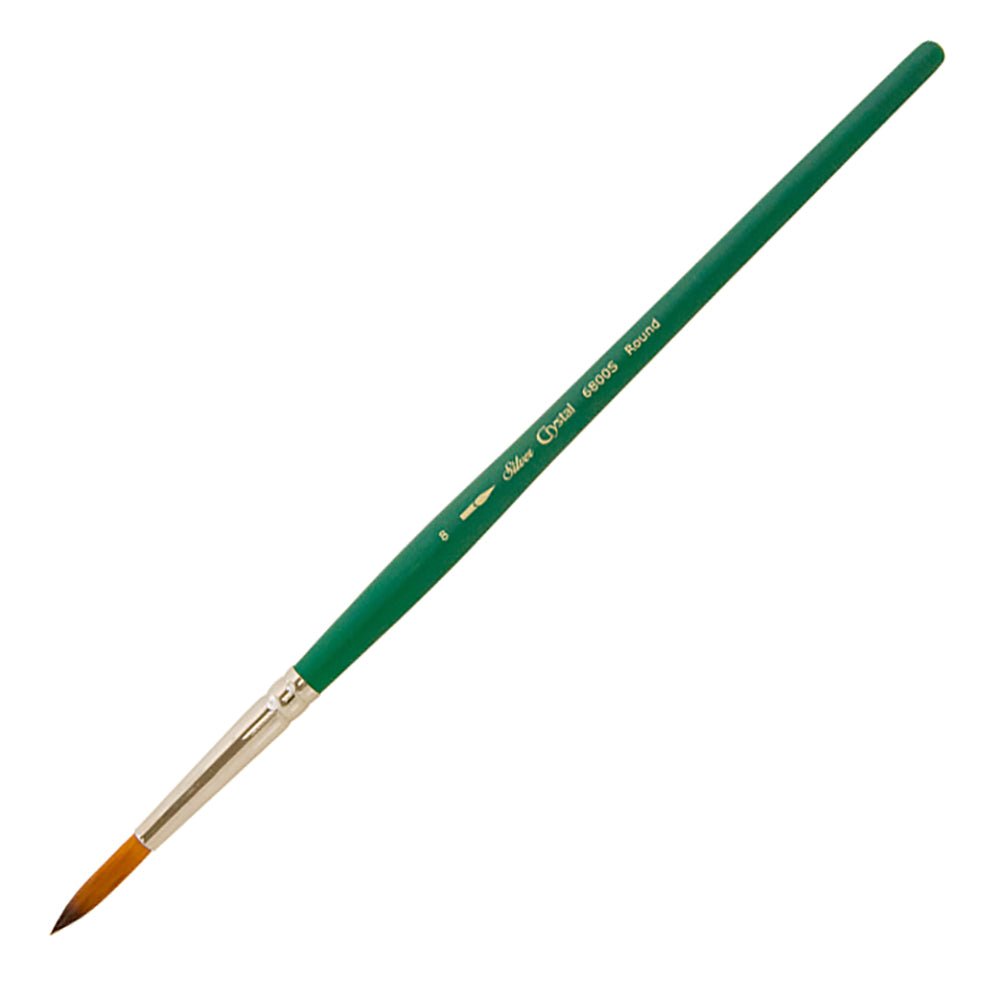 SilverBrush™ Crystal™ Brush Round Size 8 - Crystal Golden Taklon Paint Brush for Water - Based Media - Honey Bee Stamps
