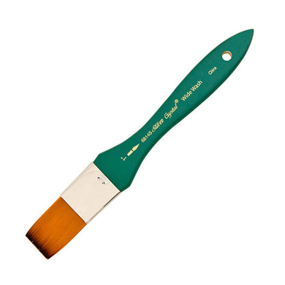 SilverBrush™ Crystal™ Wide Wash Brush Size 1 Inch - Crystal Golden Taklon Paint Brush for Water - Based Media - Honey Bee Stamps