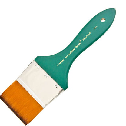 SilverBrush™ Crystal™ Wide Wash Brush Size 3 Inch - Crystal Golden Taklon Paint Brush for Water - Based Media - Honey Bee Stamps