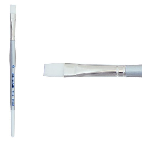Silverwhite® Short Handle Foundation Watercolor Bright Brush Size 10 - Honey Bee Stamps