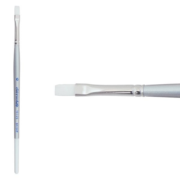 Silverwhite® Short Handle Foundation Watercolor Bright Brush Size 6 - Honey Bee Stamps