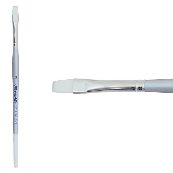 Silverwhite® Short Handle Foundation Watercolor Bright Brush Size 8 - Honey Bee Stamps