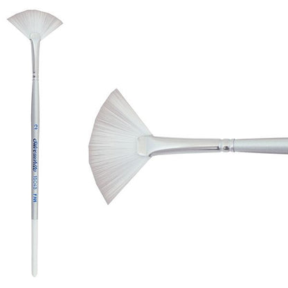 Silverwhite® Short Handle Foundation Watercolor Fan Brush Size 2 - Honey Bee Stamps