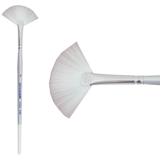 Silverwhite® Short Handle Foundation Watercolor Fan Brush Size 4 - Honey Bee Stamps