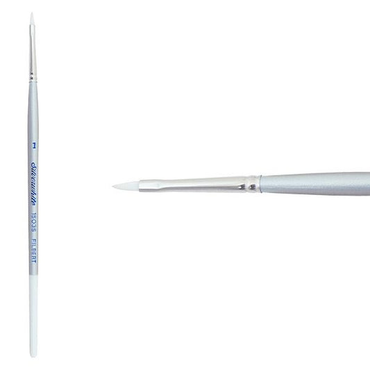 Silverwhite® Short Handle Foundation Watercolor Filbert Brush Size 1 - Honey Bee Stamps