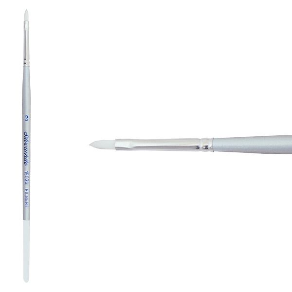 Silverwhite® Short Handle Foundation Watercolor Filbert Brush Size 2 - Honey Bee Stamps