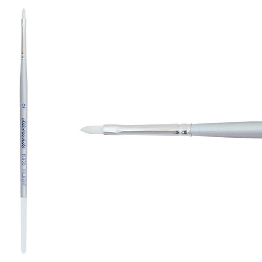 Silverwhite® Short Handle Foundation Watercolor Filbert Brush Size 2 - Honey Bee Stamps