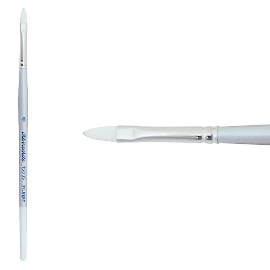 Silverwhite® Short Handle Foundation Watercolor Filbert Brush Size 6 - Honey Bee Stamps