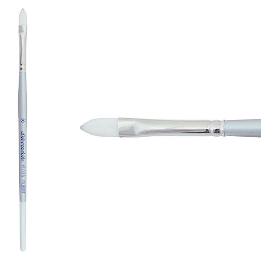 Silverwhite® Short Handle Foundation Watercolor Filbert Brush Size 8 - Honey Bee Stamps