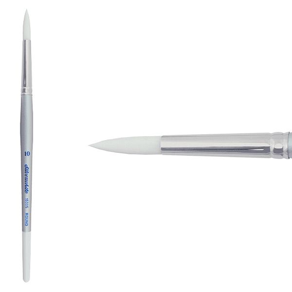 Silverwhite® Short Handle Foundation Watercolor Round Brush Size 10 - Honey Bee Stamps