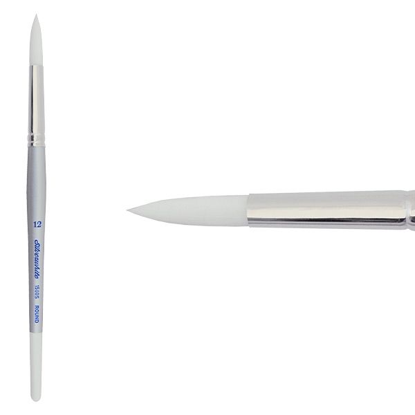 Silverwhite® Short Handle Foundation Watercolor Round Brush Size 12 - Honey Bee Stamps