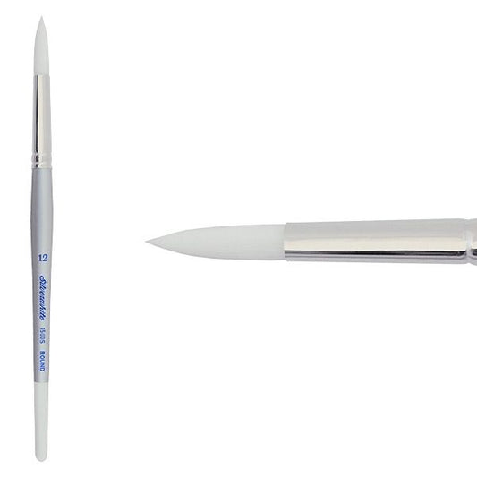 Silverwhite® Short Handle Foundation Watercolor Round Brush Size 12 - Honey Bee Stamps