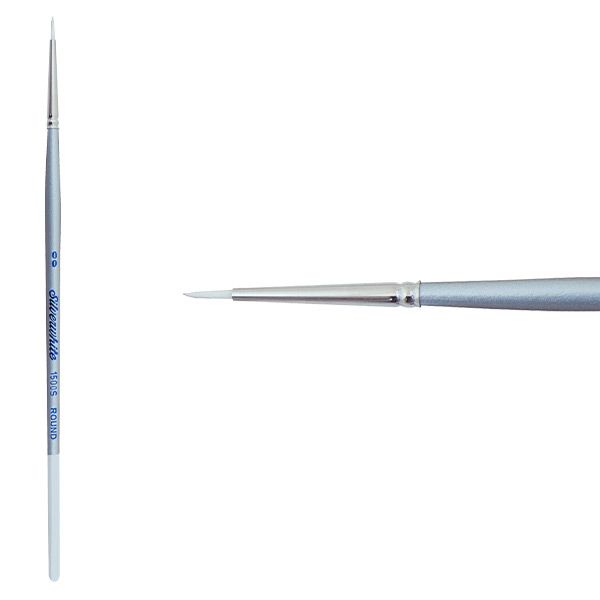 Silverwhite® Short Handle Foundation Watercolor Round Brush Size 2/0 - Honey Bee Stamps