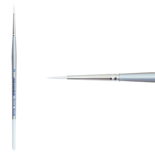 Silverwhite® Short Handle Foundation Watercolor Round Paint Brush 2 SilverBrush - Honey Bee Stamps