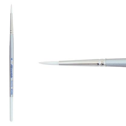 Silverwhite® Short Handle Foundation Watercolor Round Paint Brush 4 SilverBrush - Honey Bee Stamps