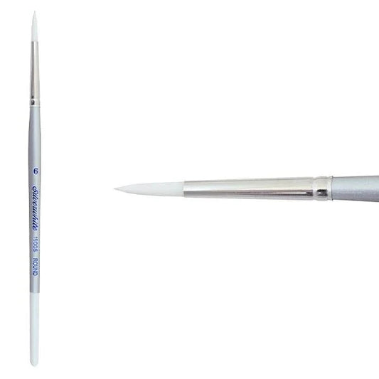 Silverwhite® Short Handle Foundation Watercolor Round Paint Brush 6 SilverBrush - Honey Bee Stamps