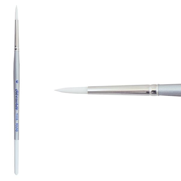 Silverwhite® Short Handle Foundation Watercolor Round Paint Brush 6 SilverBrush - Honey Bee Stamps