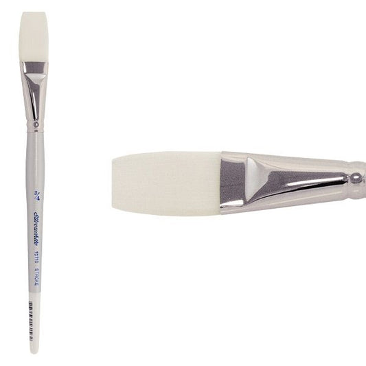 Silverwhite® Short Handle Foundation Watercolor Stroke Size 3/4" - Honey Bee Stamps