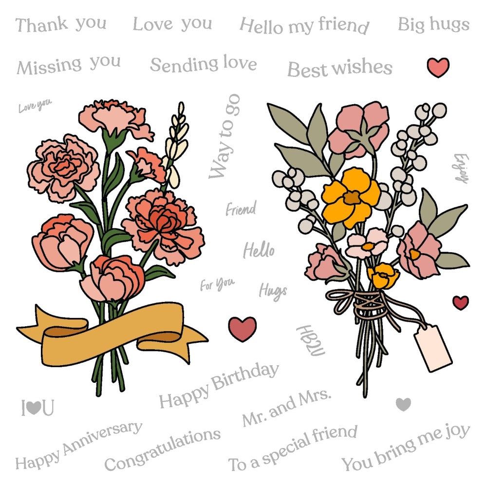 Simply Stated - 6x6 Photopolymer Stamp Set - Retiring - Honey Bee Stamps