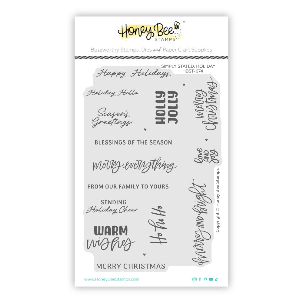 Simply Stated: Holiday - 4"x 6" Stamp Set - Honey Bee Stamps