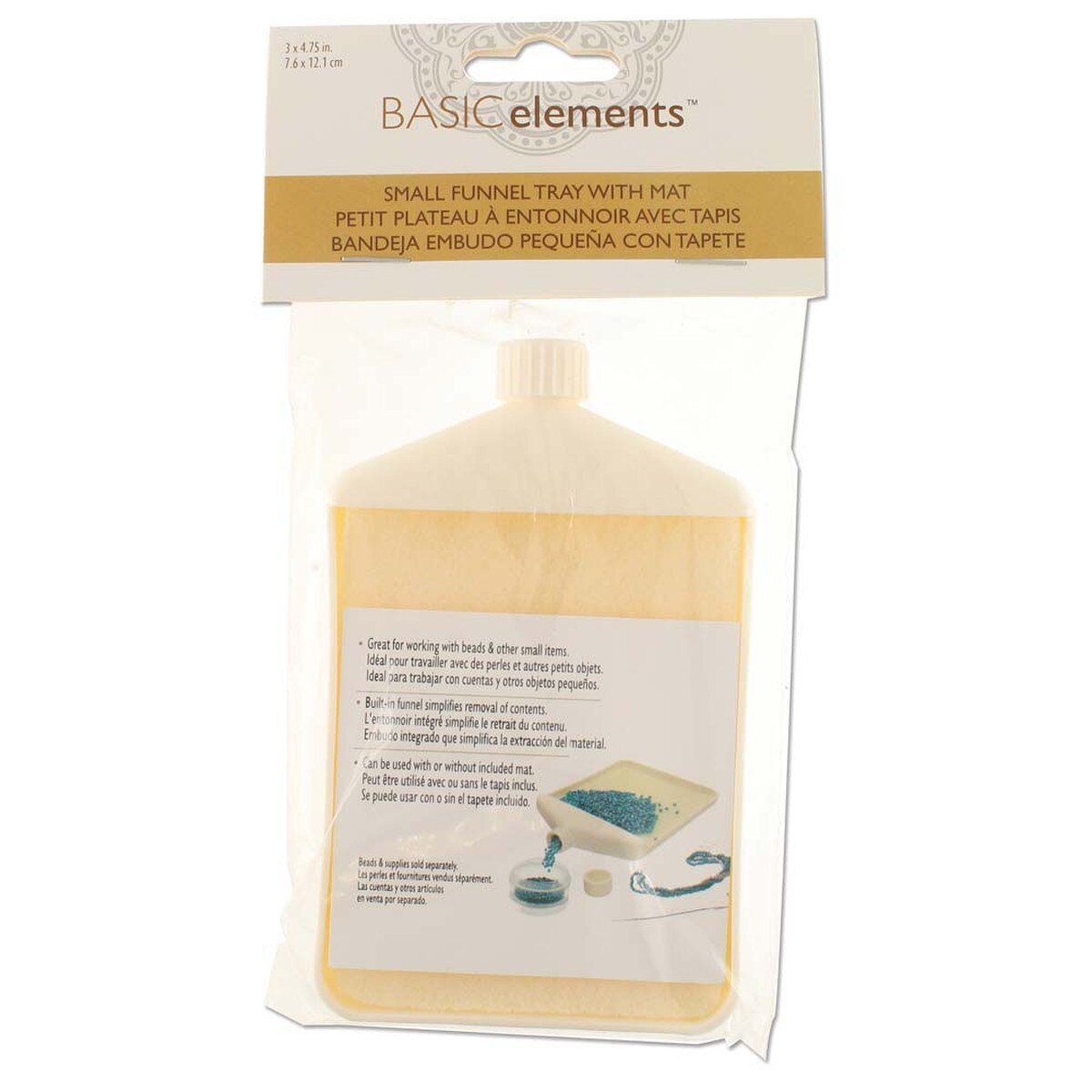 Small Embellishment and Bead Tray Funnel with Mat Insert - 3x4.75" - Honey Bee Stamps