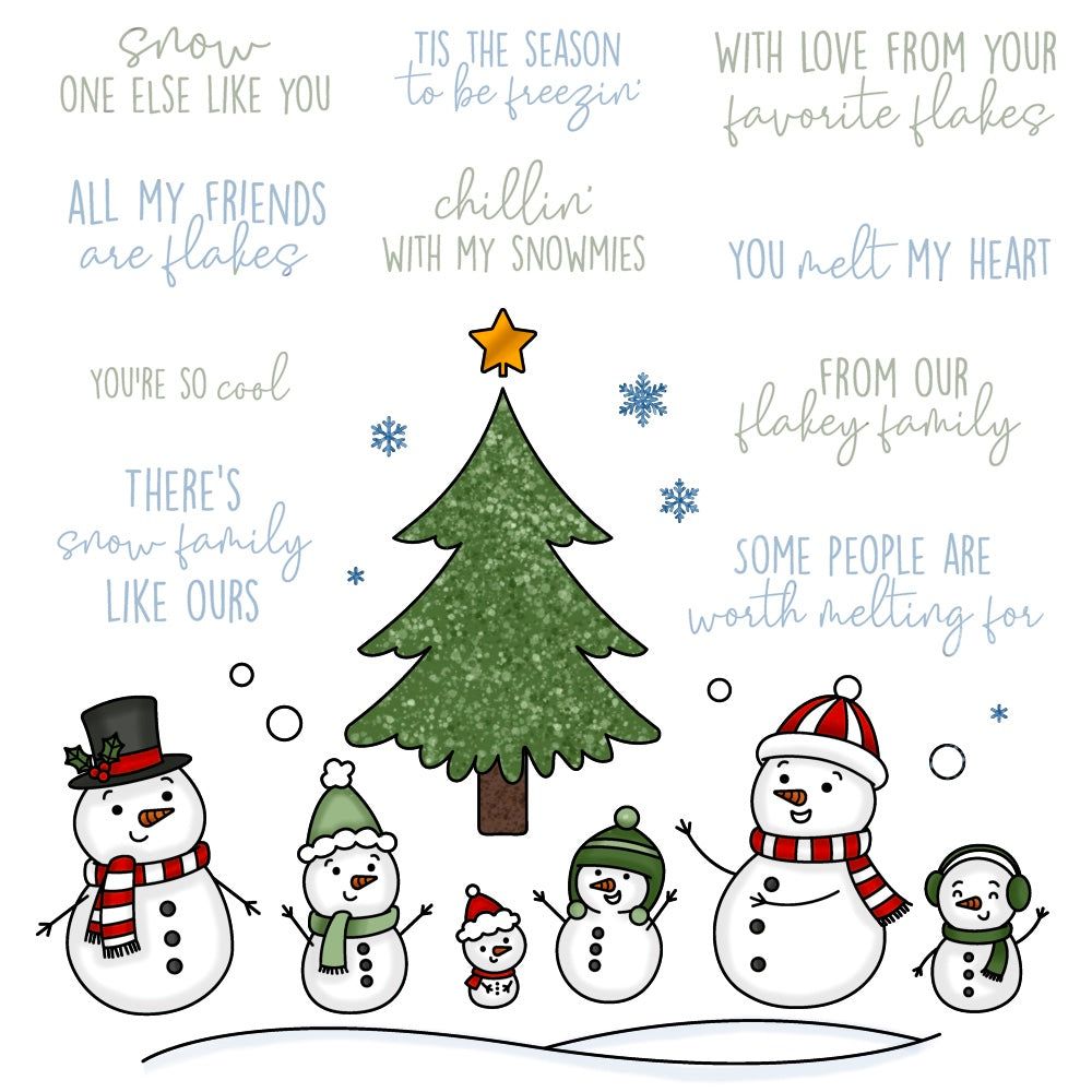 Snow Family Like Ours - 6x8 Photopolymer Stamp Set - Retiring - Honey Bee Stamps