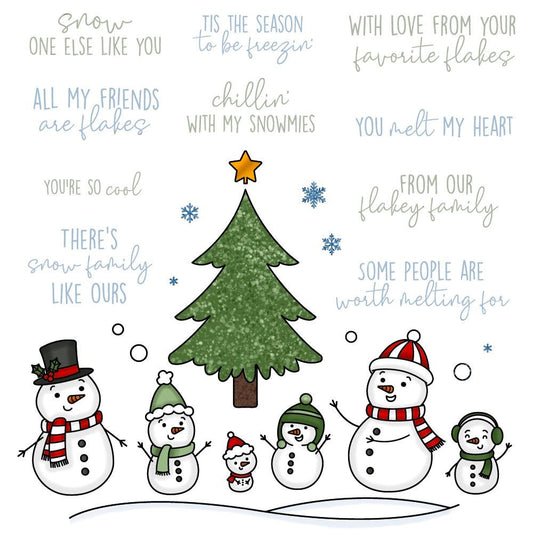 Snow Family Like Ours - 6x8 Photopolymer Stamp Set - Retiring - Honey Bee Stamps