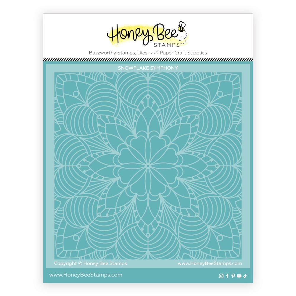 Snowflake Symphony - 6"x6" Background Stencil - Honey Bee Stamps
