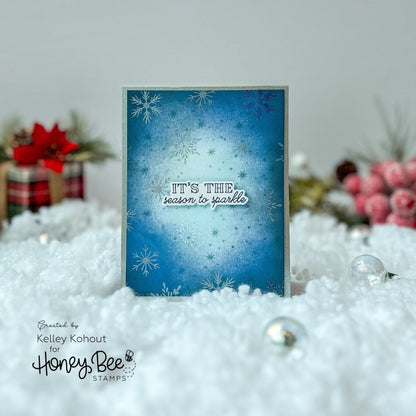 Snowflakes Background - Set of 2 - 6"x6" Layering Stencils - Honey Bee Stamps