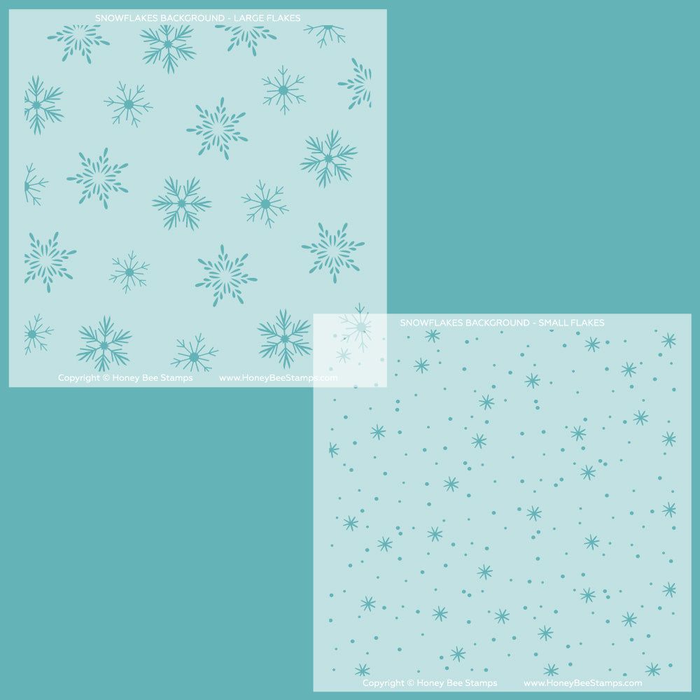 Snowflakes Background - Set of 2 - 6"x6" Layering Stencils - Honey Bee Stamps