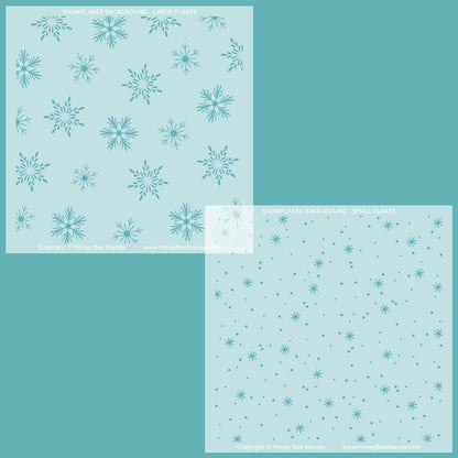 Snowflakes Background - Set of 2 - 6"x6" Layering Stencils - Honey Bee Stamps
