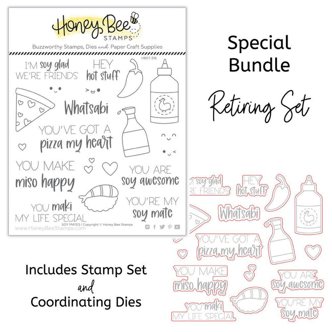 Soy Mates - Stamp Set and Coordinating Dies Bundle - Honey Bee Stamps