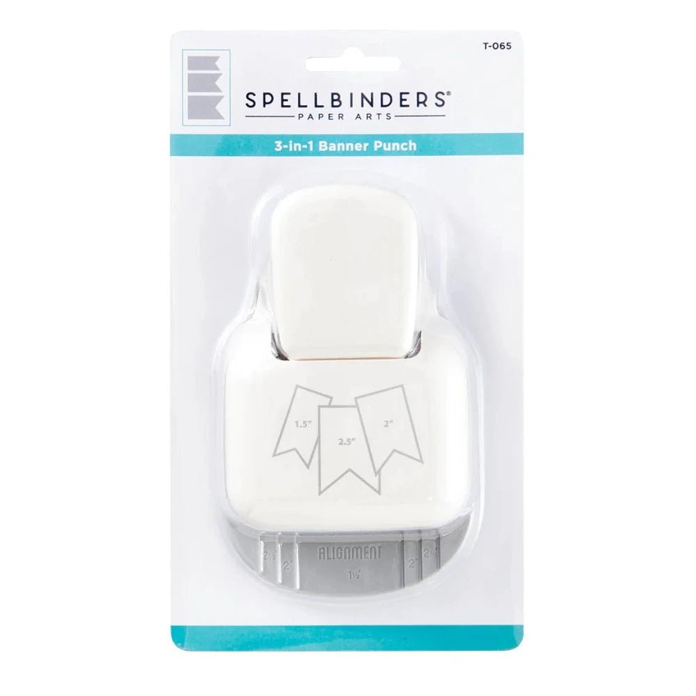 Spellbinders 3 - in - 1 Banner Paper Punch - Honey Bee Stamps