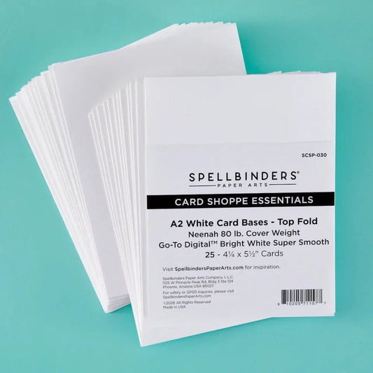 Spellbinders A2 Neenah 80 Top Fold Card Bases - 25 pack - Honey Bee Stamps