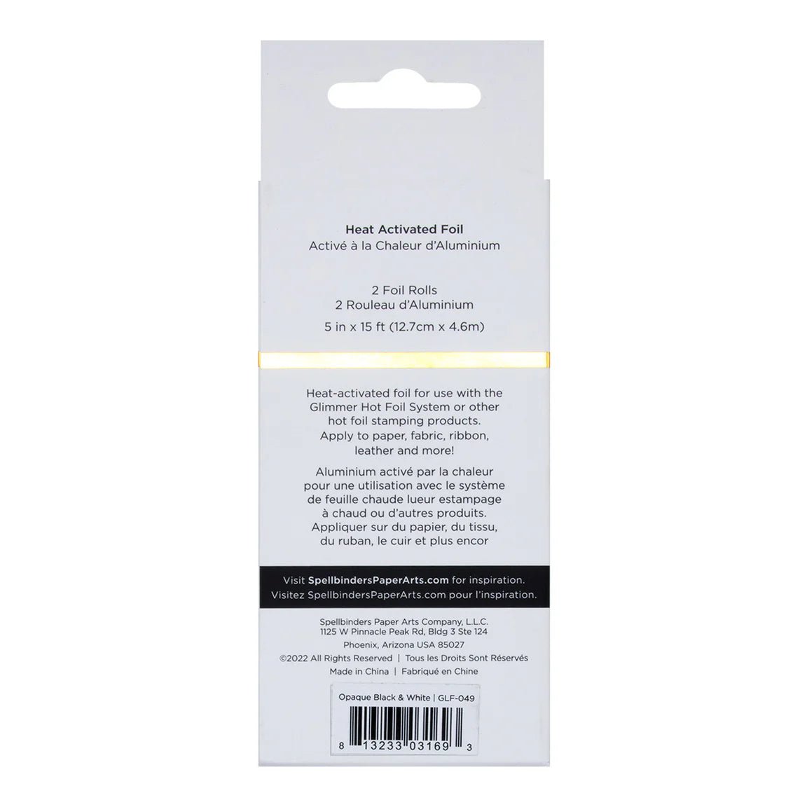 Spellbinders Glimmer Hot Foil - Variety Pack Black & White 2/pk - Honey Bee Stamps