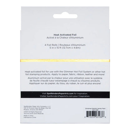 Spellbinders Glimmer Hot Foil - Variety Pack Christmas Sparkle 4/pk - Honey Bee Stamps