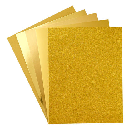 Spellbinders Gold Assortment Treasured Cardstock 8 1/2" X 11 - 15 Pack - Honey Bee Stamps