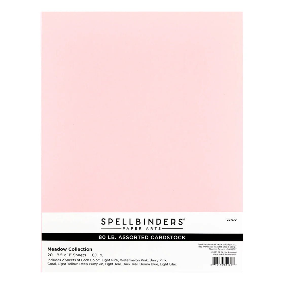 Spellbinders Meadow Collection 80lb Cardstock Pack - 20 Sheets 8.5"x 11" - Honey Bee Stamps