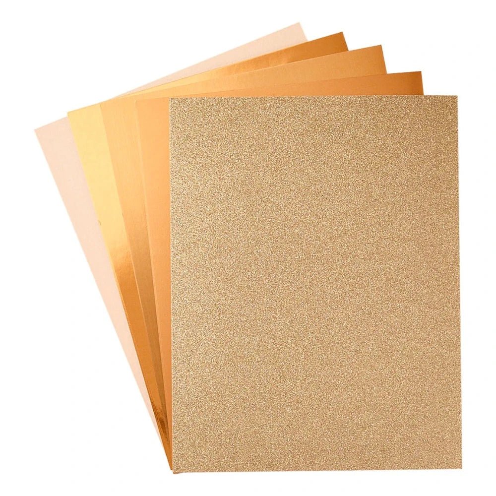 Spellbinders Rose Gold Assortment Treasured Cardstock 8 1/2" X 11 - 15 Pack - Honey Bee Stamps