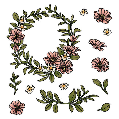 Spring Wreath - 5x6 Photopolymer Stamp Set - Retiring - Honey Bee Stamps