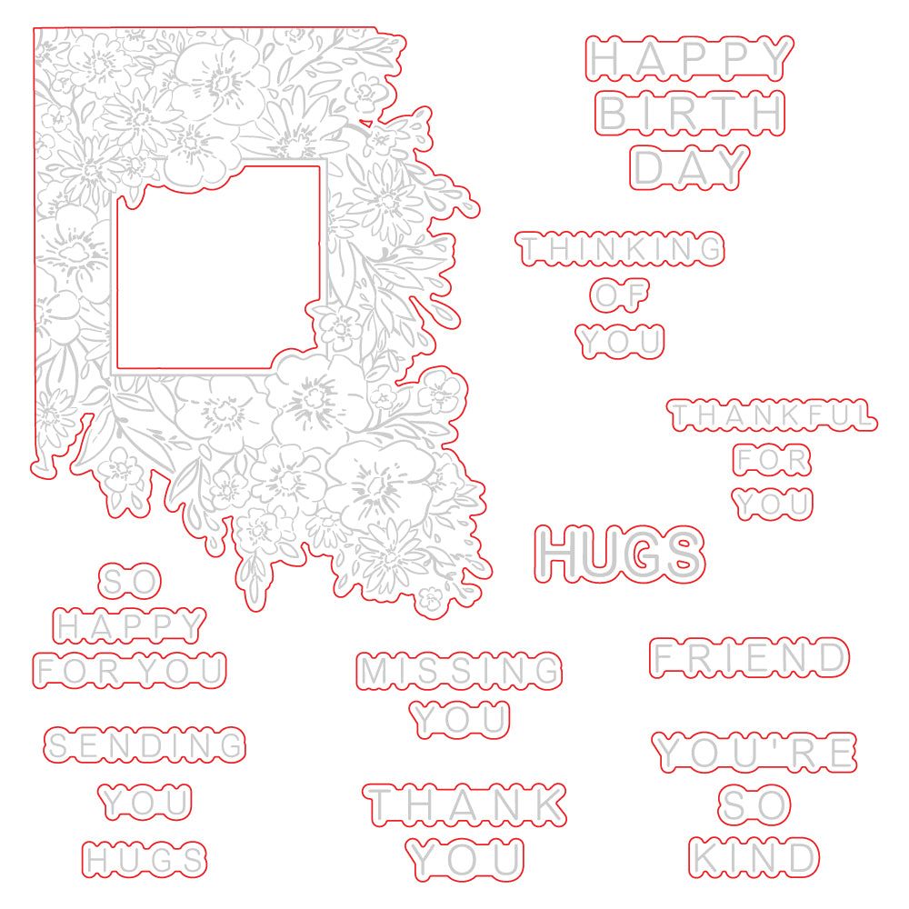 Squared Spring Florals - Honey Cuts - Coordinating Dies - Honey Bee Stamps