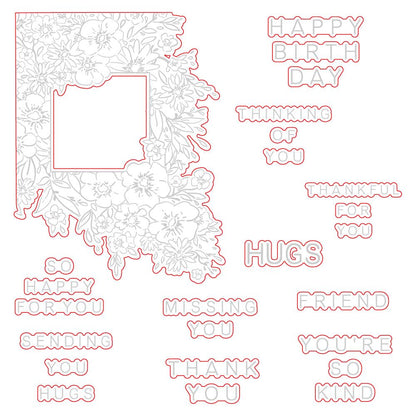 Squared Spring Florals - Honey Cuts - Coordinating Dies - Honey Bee Stamps