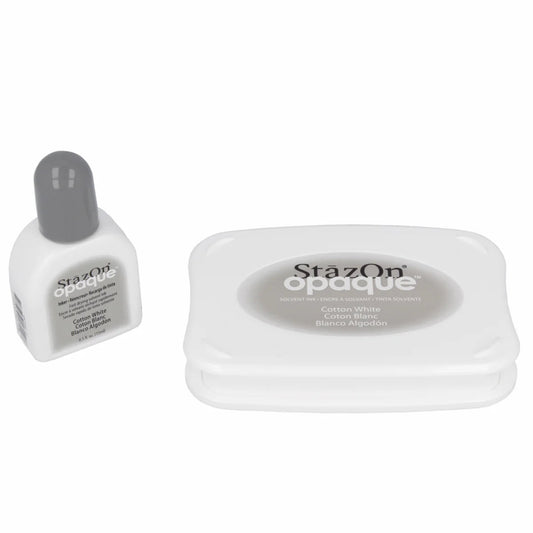 StazOn Opaque Cotton White - Permanent Solvent Ink Kit - Stamp On Any Surface - Honey Bee Stamps