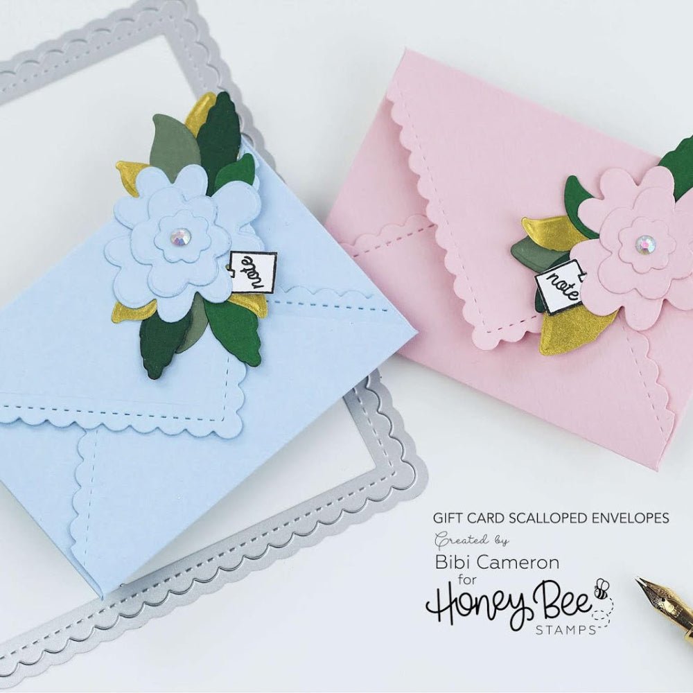 Stitched Scallop Squares - Honey Cuts - Stand - Alone Dies - Honey Bee Stamps