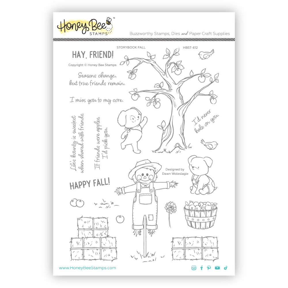 Storybook Fall - 6x8 Photopolymer Stamp Set - Honey Bee Stamps