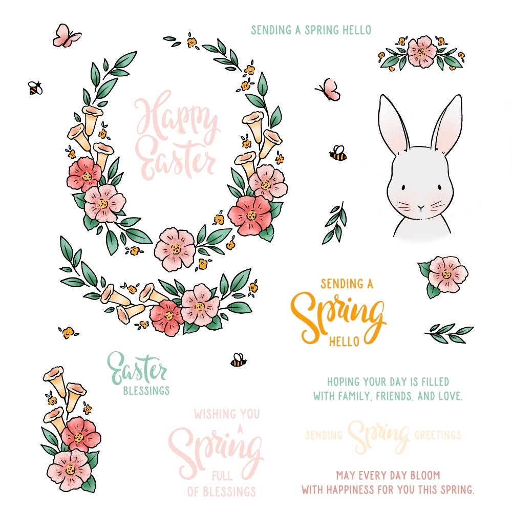 Storybook Spring - 6x8 Photopolymer Stamp Set - Honey Bee Stamps