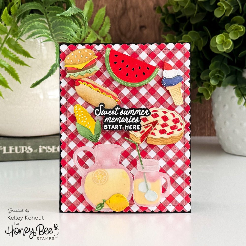 Summer Picnic Paper Pad 6x8.5 - 24 Double-Sided Sheets - Honey Bee Stamps
