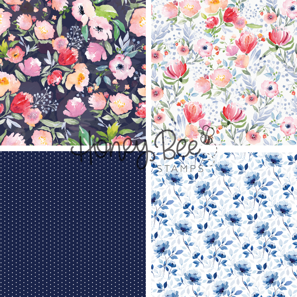 Summer Stems - 5.5"x8.5" - 24 Double-Sided Sheets - Includes Paper Organizer! - Honey Bee Stamps